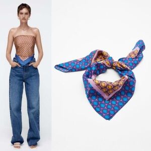 ZARA Geometric Scarf Top | Chic Convertible Statement | Size M Y2K  Style